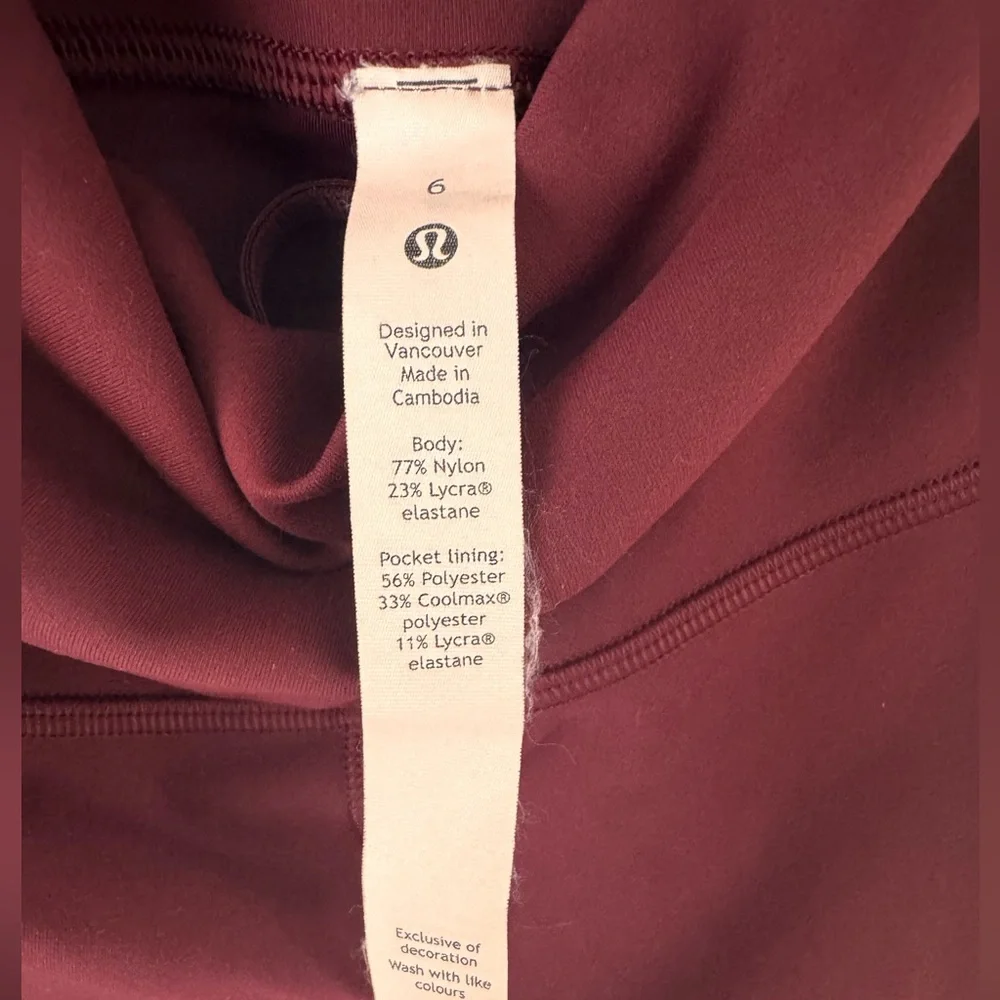 lululemon athletica Burgundy Leggings - Picture 2 of 5